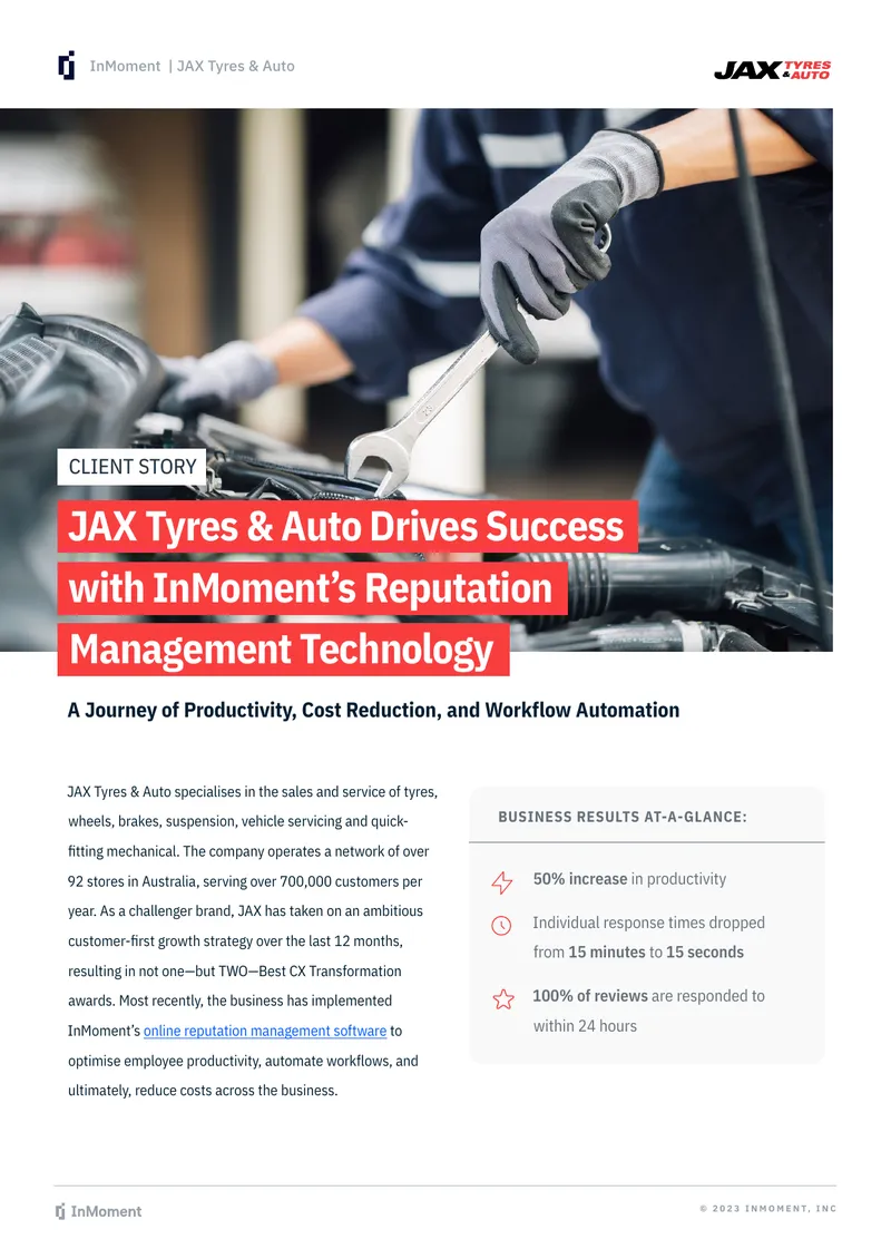 JAX Tyres & Auto Customer Experience Transformation