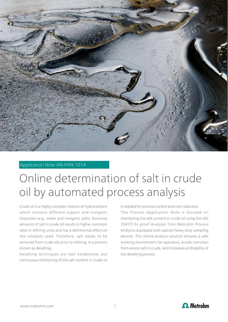 Online Monitoring of Salt in Crude Oil