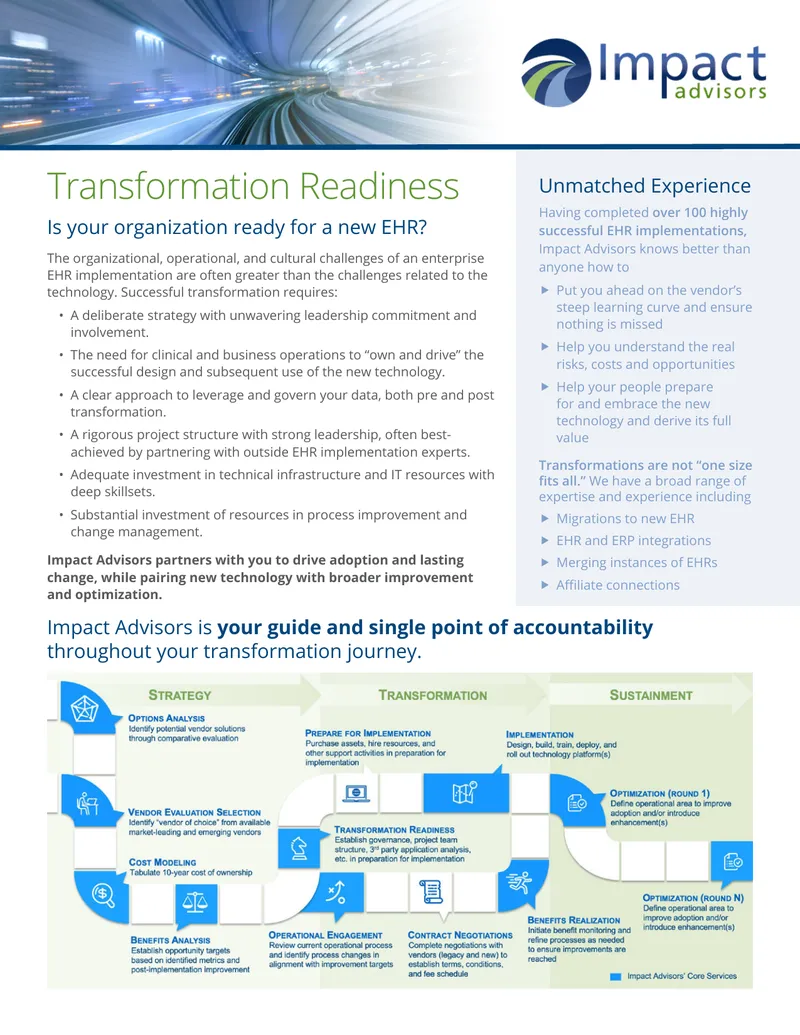 EHR Transformation Readiness Framework