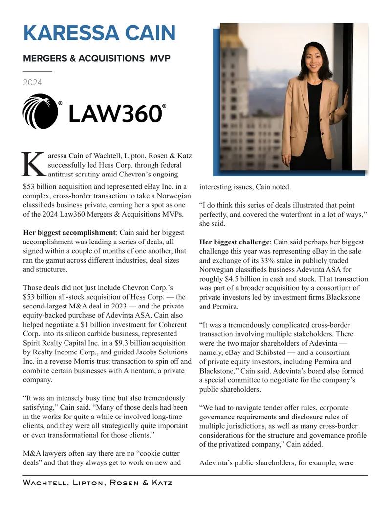 Mergers and Acquisitions Legal Expertise Overview