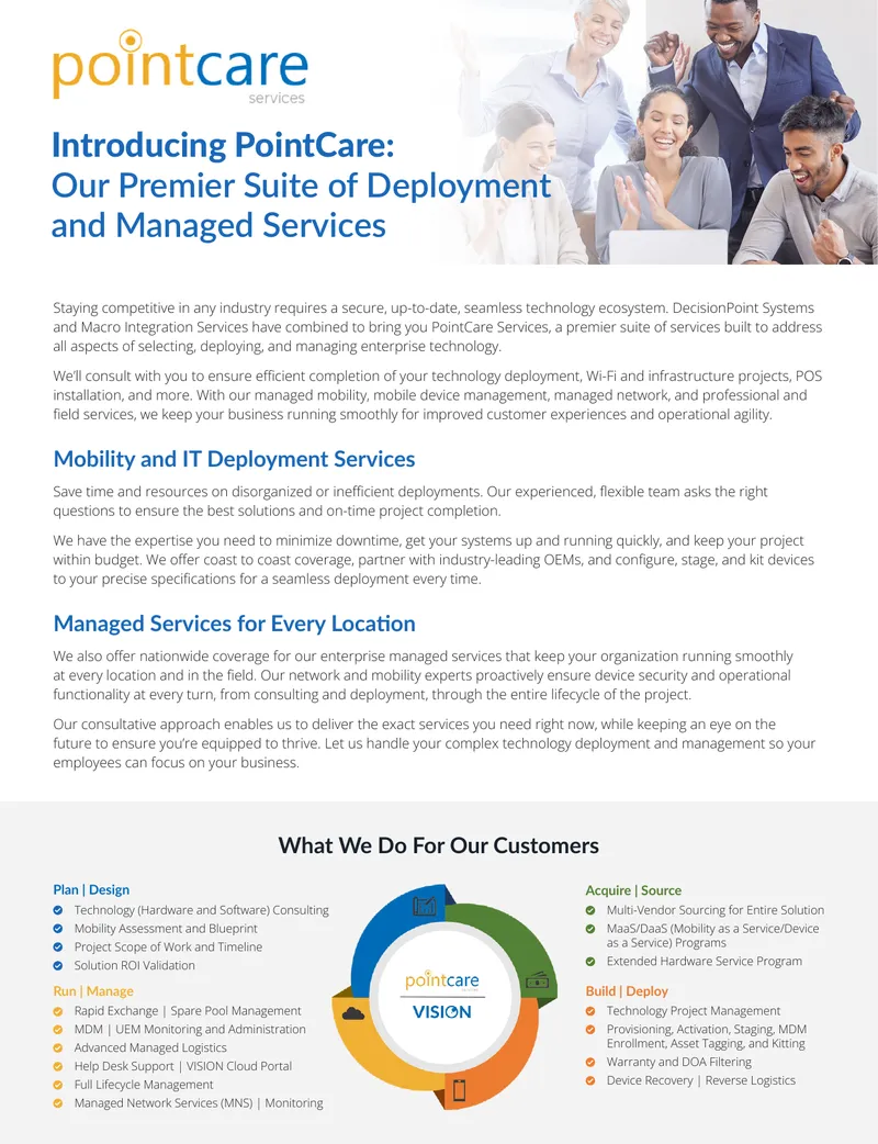 PointCare Services for Enterprise Technology Management