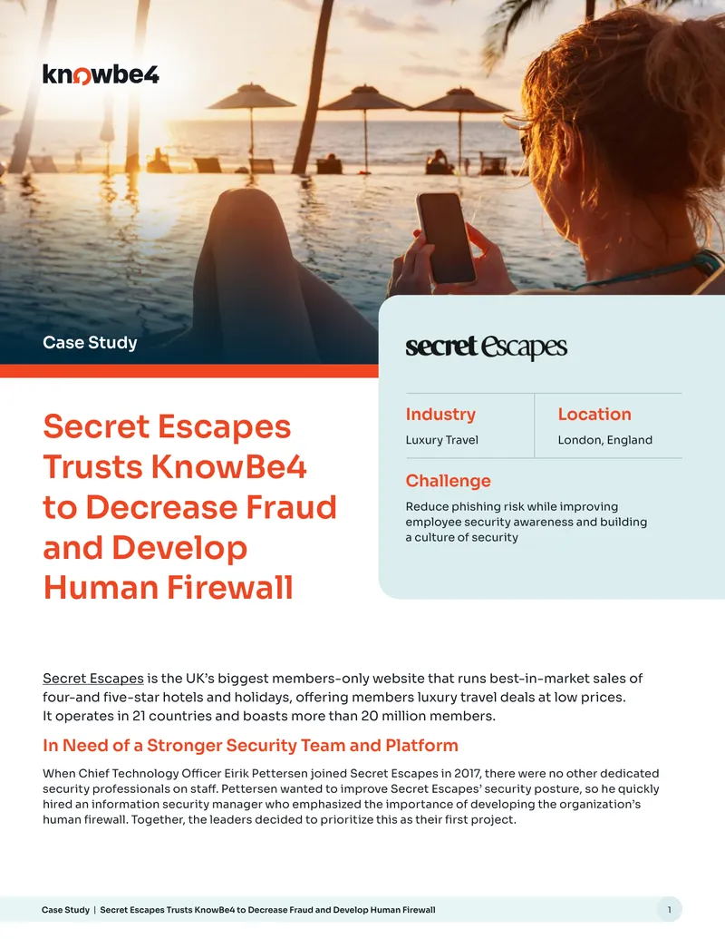 Secret Escapes Case Study on Security Awareness Training