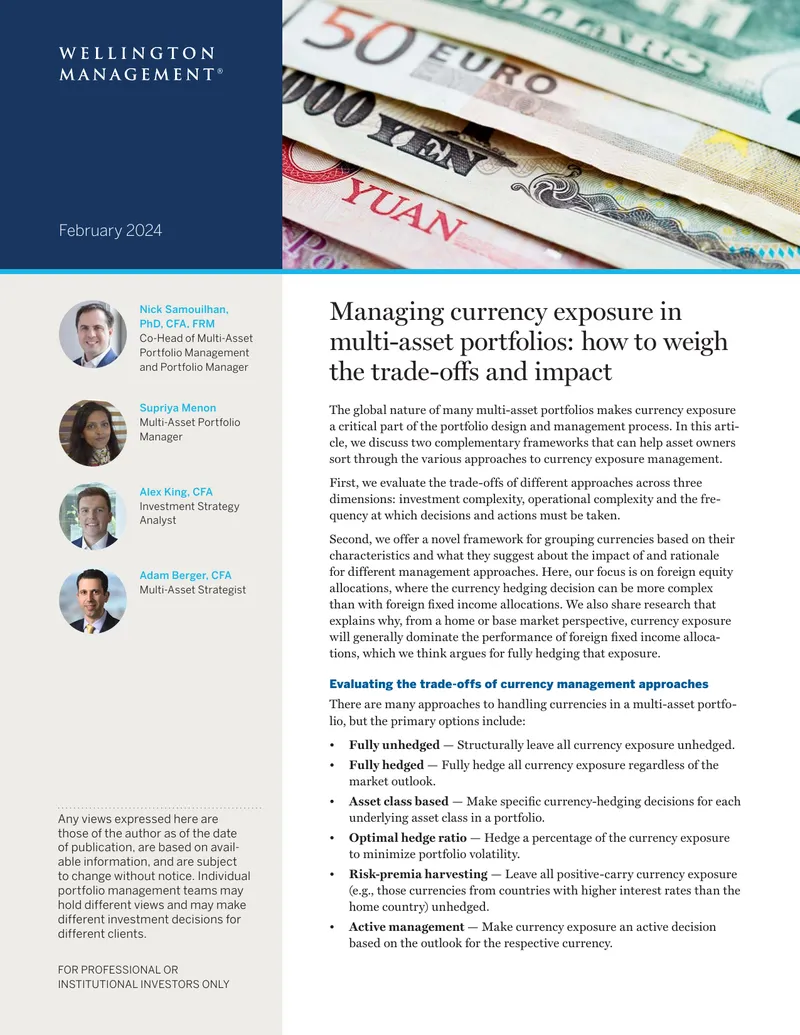 Managing Currency Exposure in Multi-Asset Portfolios