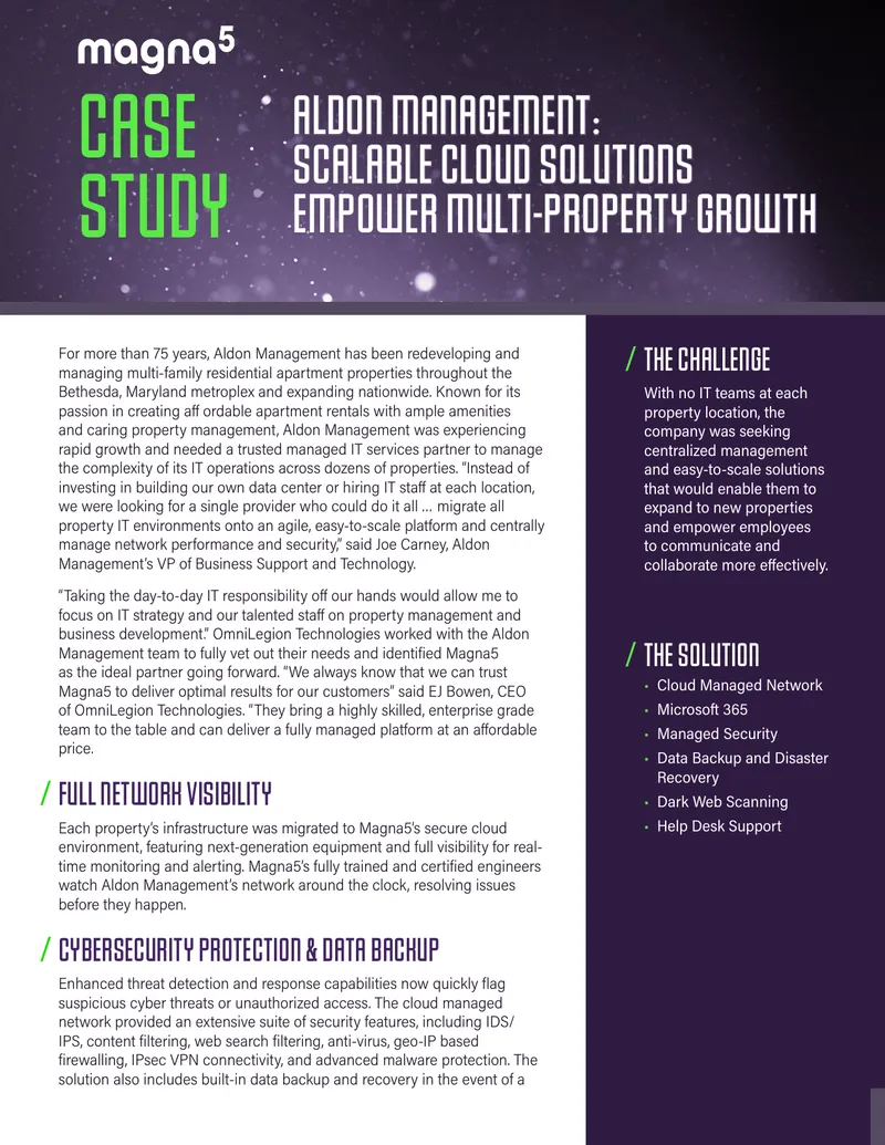 Aldon Management IT Services Case Study