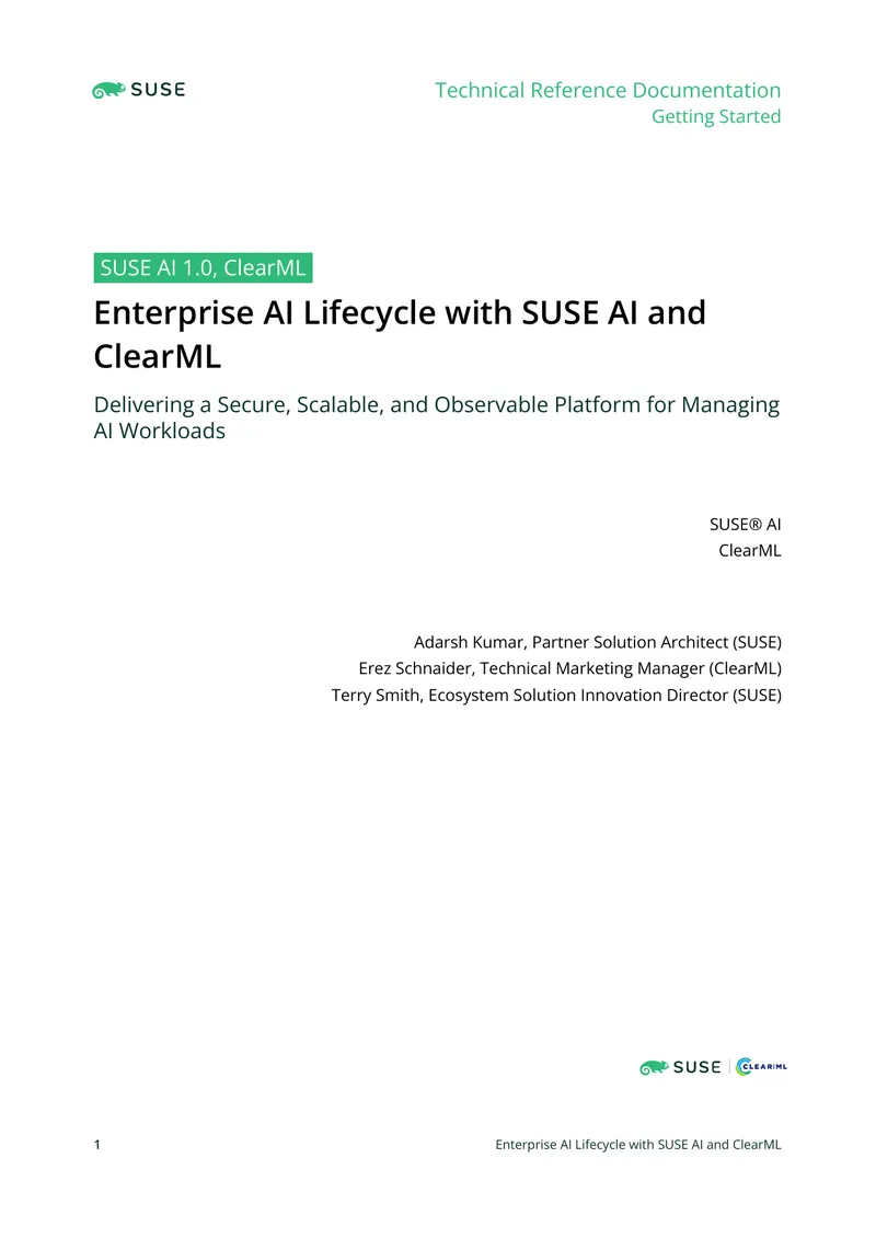 Enterprise AI Lifecycle Management with SUSE and ClearML