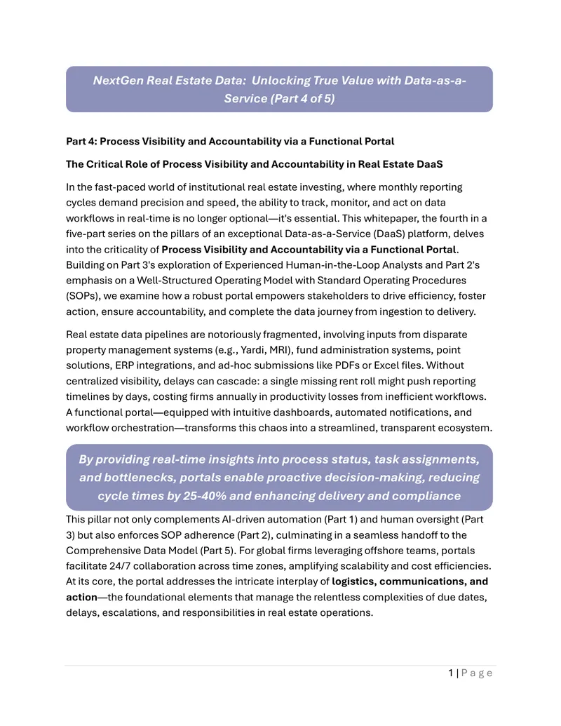 Process Visibility and Accountability in Real Estate DaaS