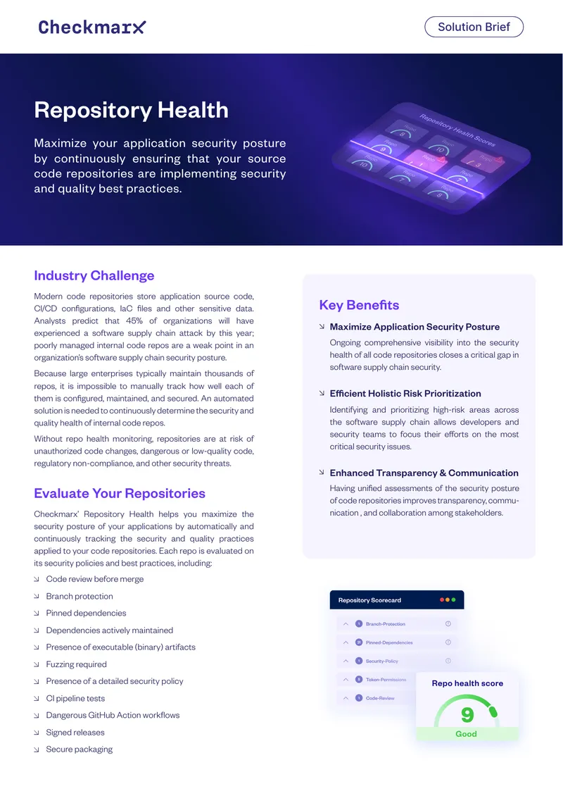 Repository Health Solution Brief