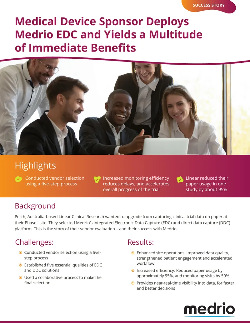 Linear Clinical Research Implements Medrio EDC Solution