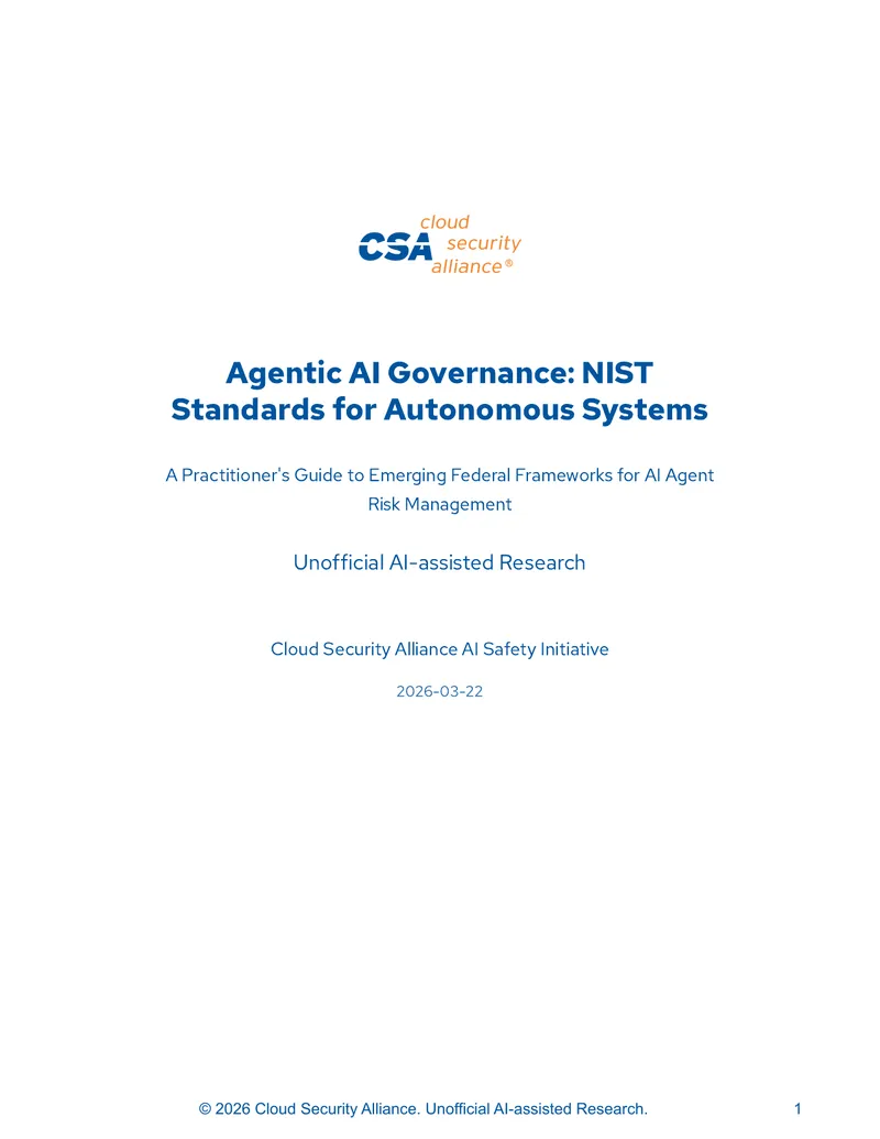NIST Standards for Autonomous AI Governance