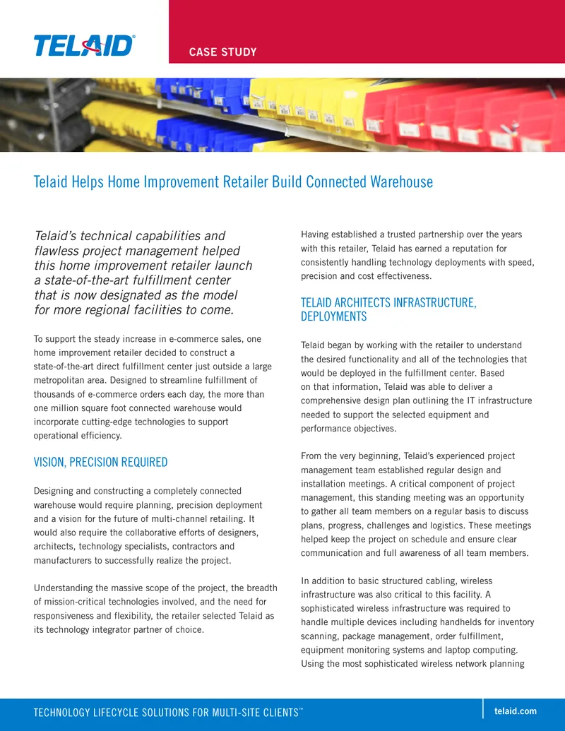 Connected Warehouse Construction Case Study