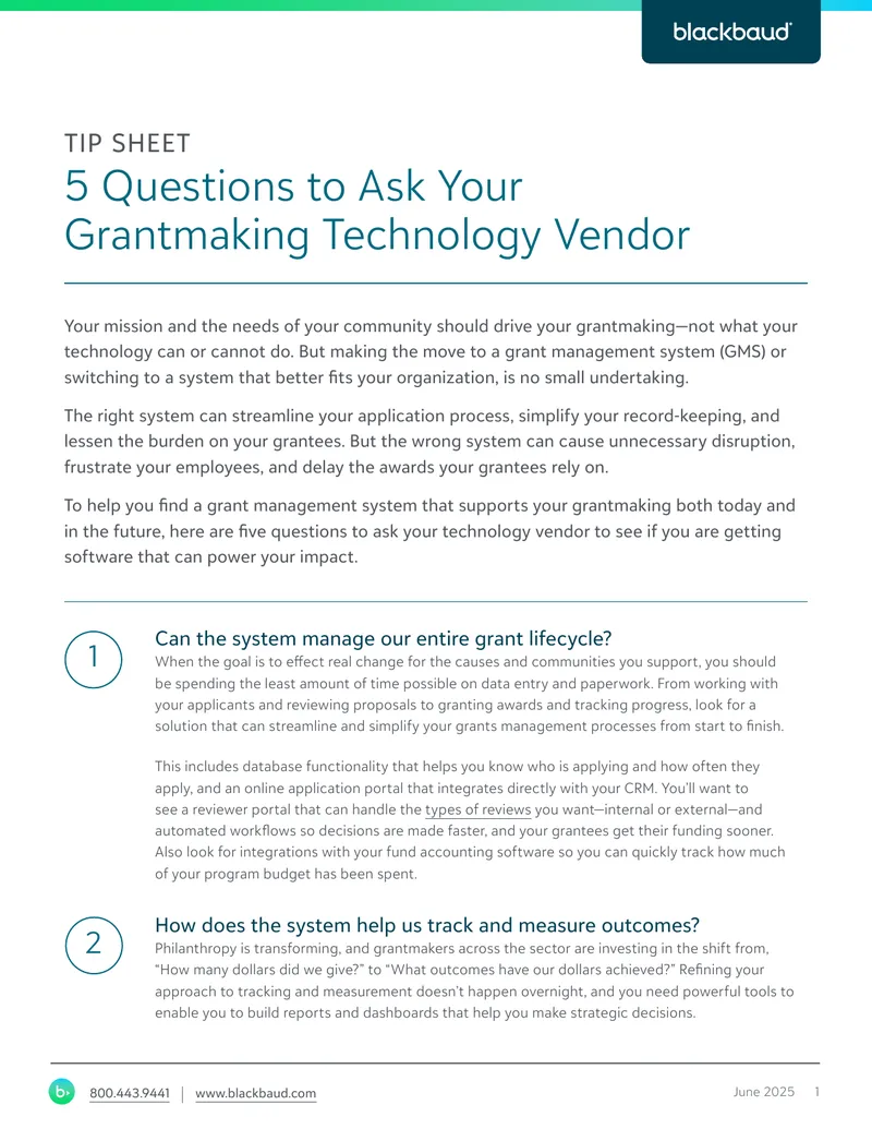 Questions to Ask Grantmaking Technology Vendors