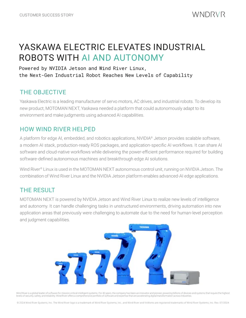 Yaskawa Electric AI-Driven Industrial Robot Development