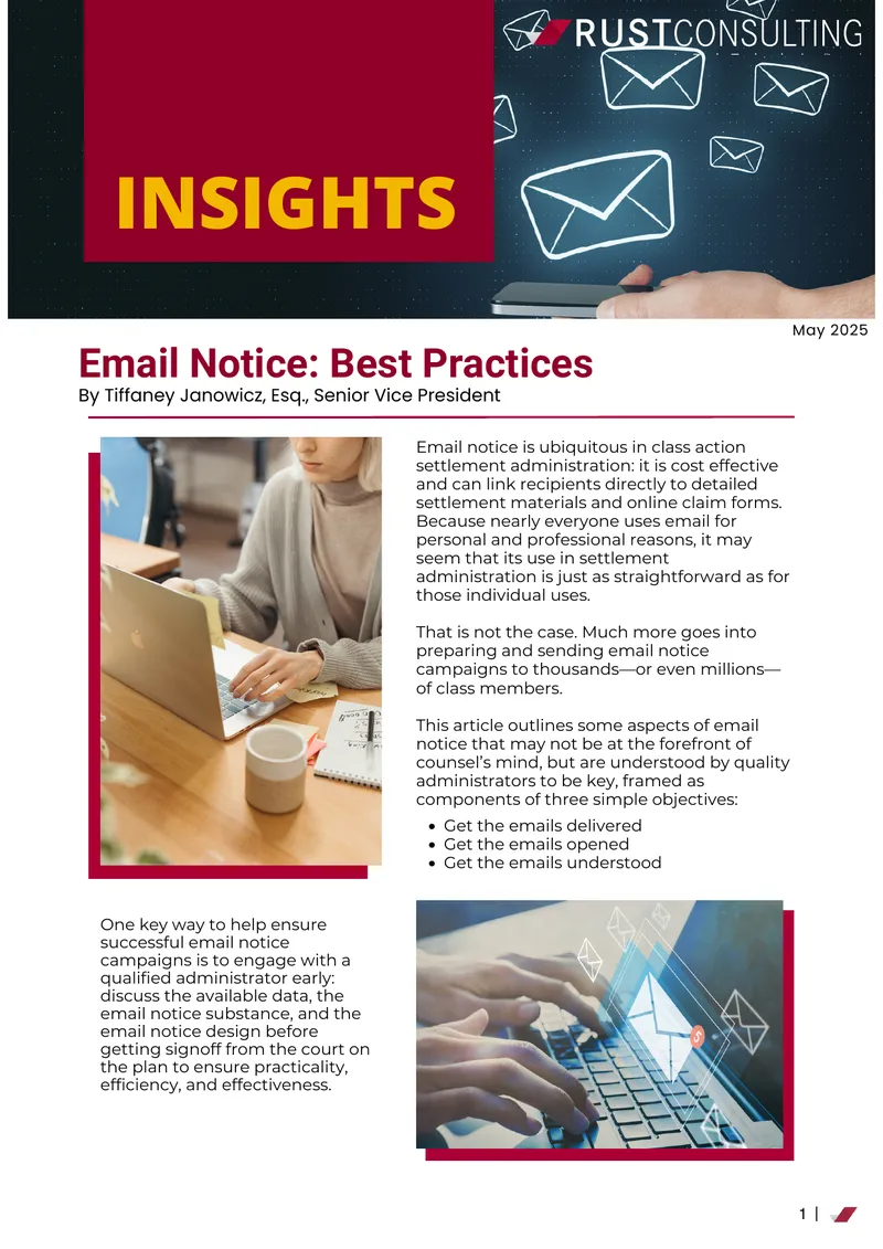Email Notice Best Practices for Settlement Administration