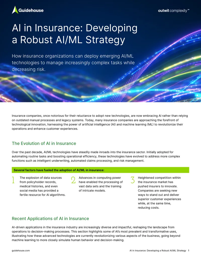 AI in Insurance: Developing a Robust AI/ML Strategy