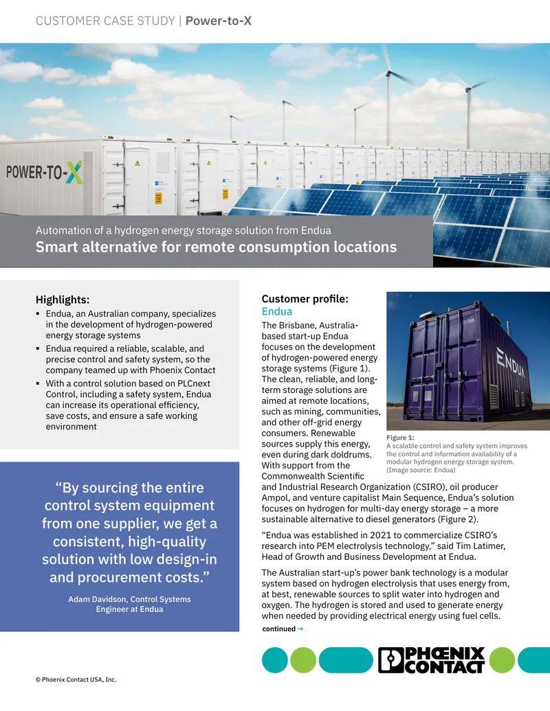 Endua Hydrogen Energy Storage System Case Study