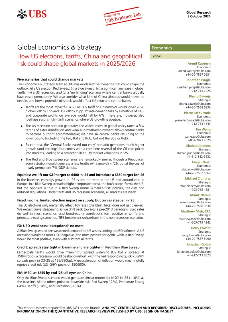 Global Market Outlook Scenarios for 2025/2026