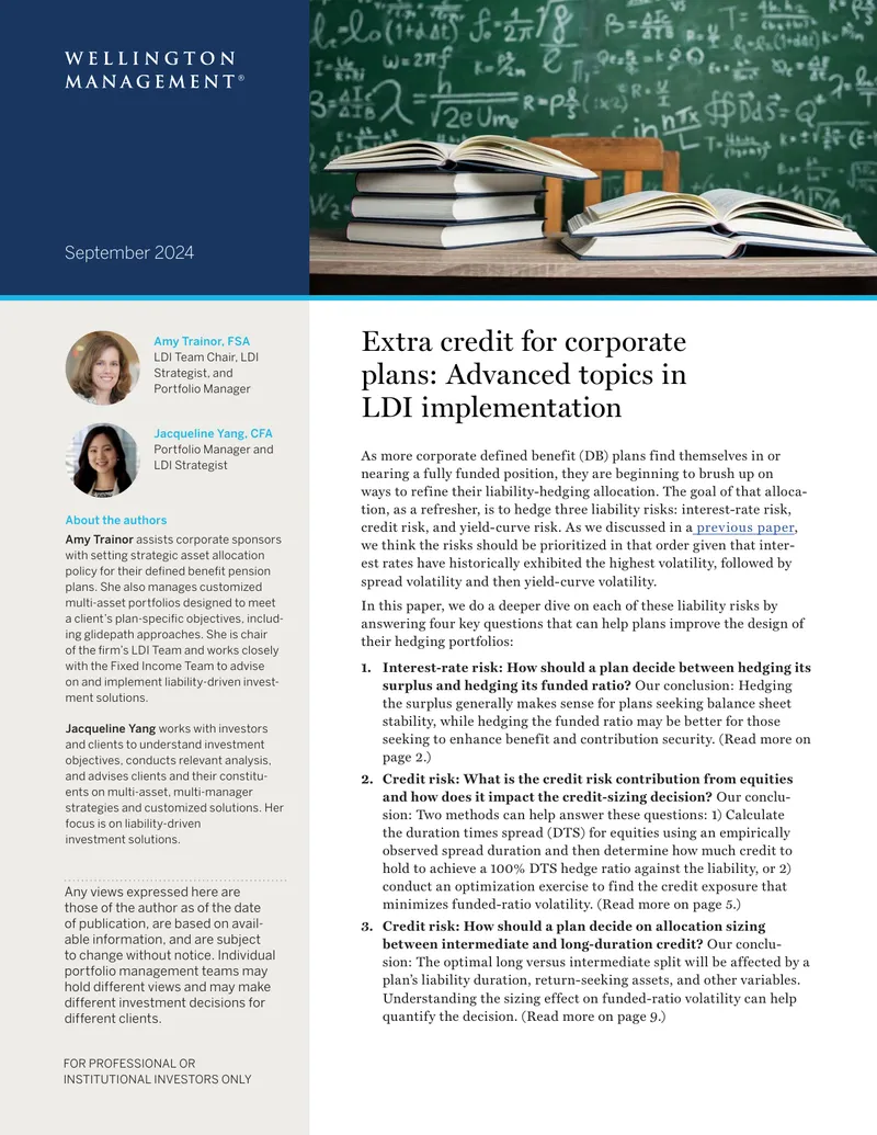 Advanced Topics in LDI Implementation for Corporate Plans