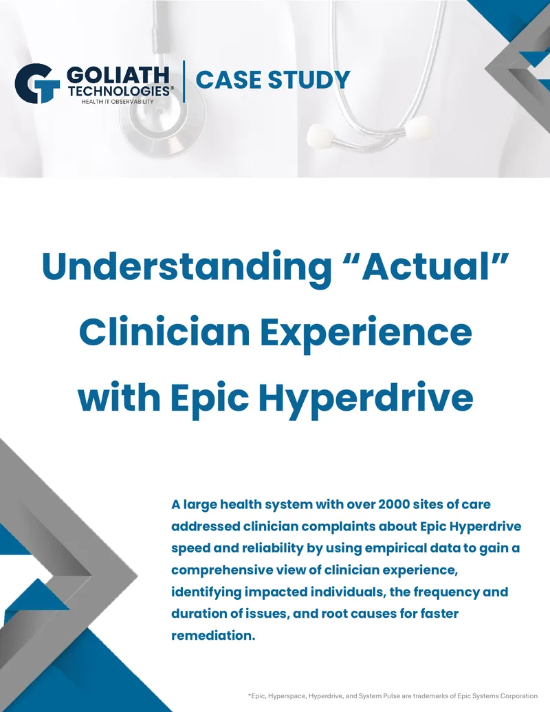 Clinician Experience Analysis with Epic Hyperdrive