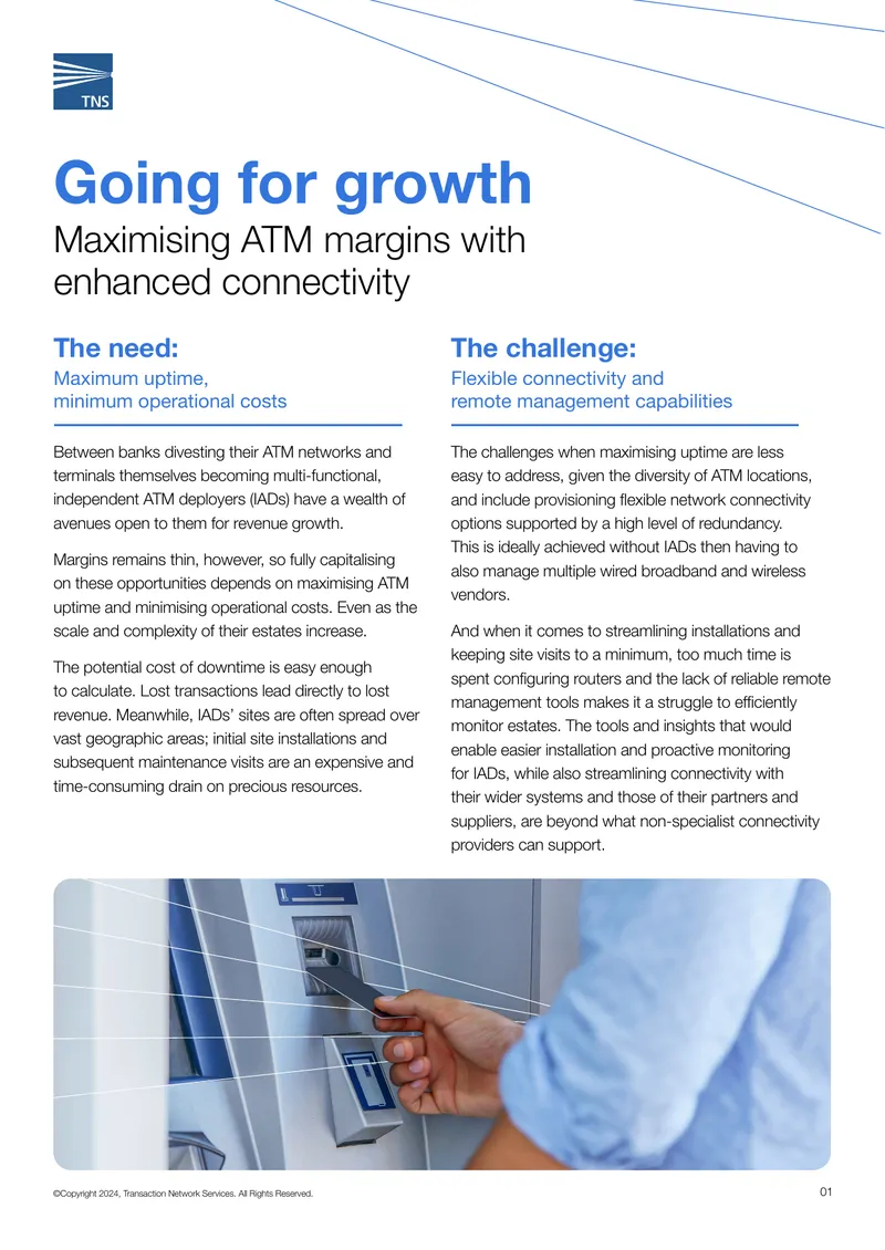 Maximising ATM Margins with Enhanced Connectivity