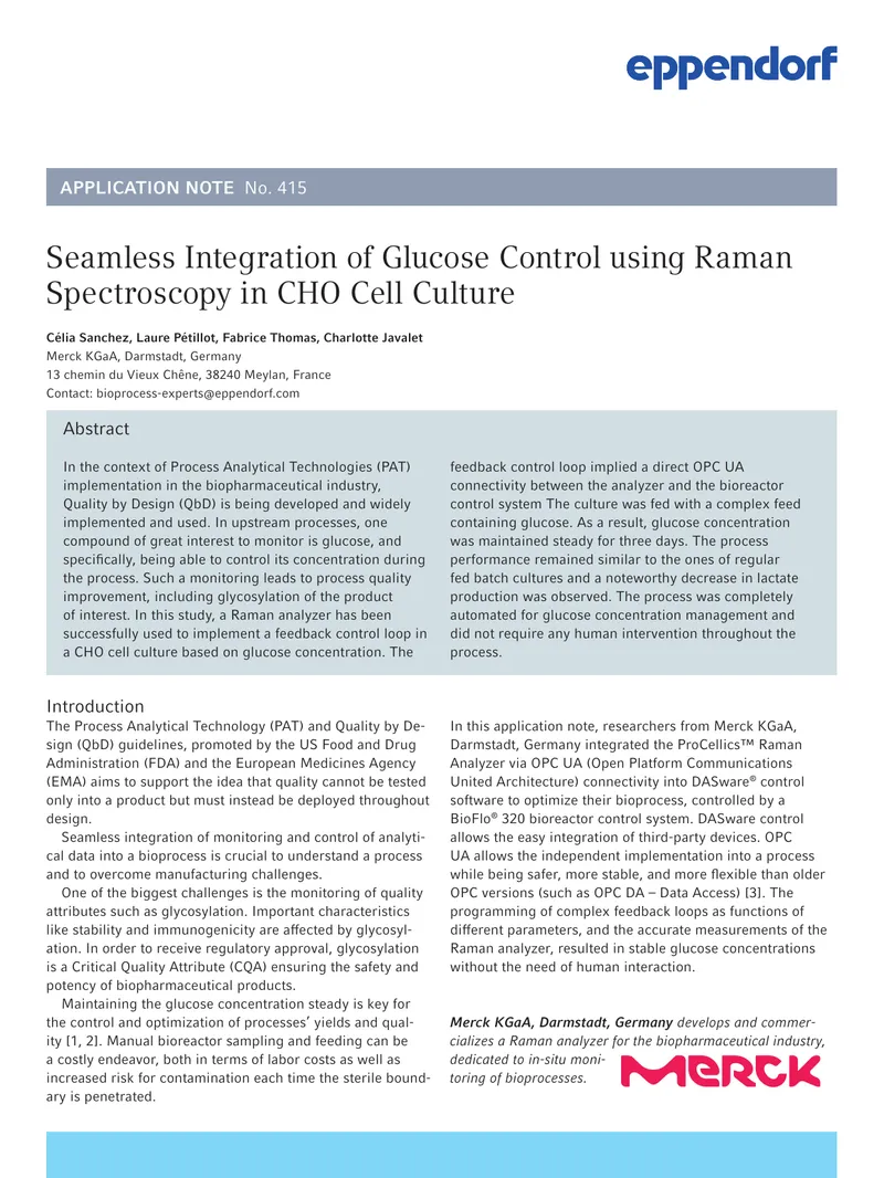 Integration of Glucose Control in CHO Cell Culture