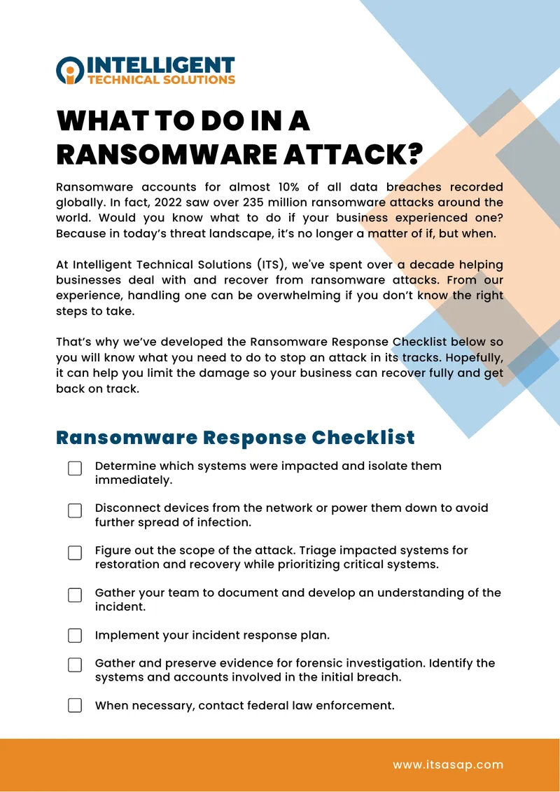 Ransomware Response Checklist and Prevention Steps