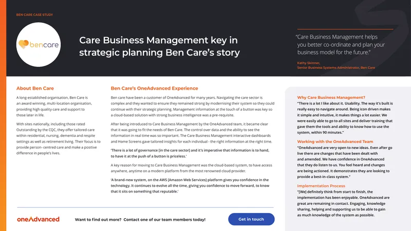 Ben Care Case Study on Care Business Management