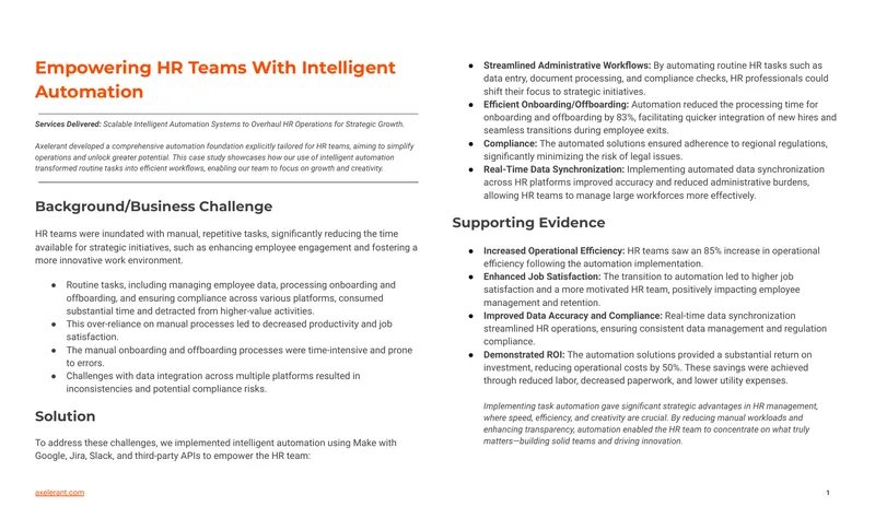 Intelligent Automation for HR Operations
