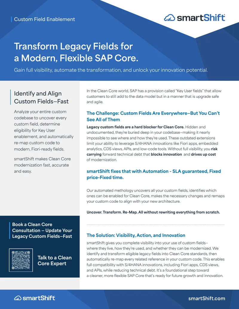 Custom Field Enablement for Clean Core SAP