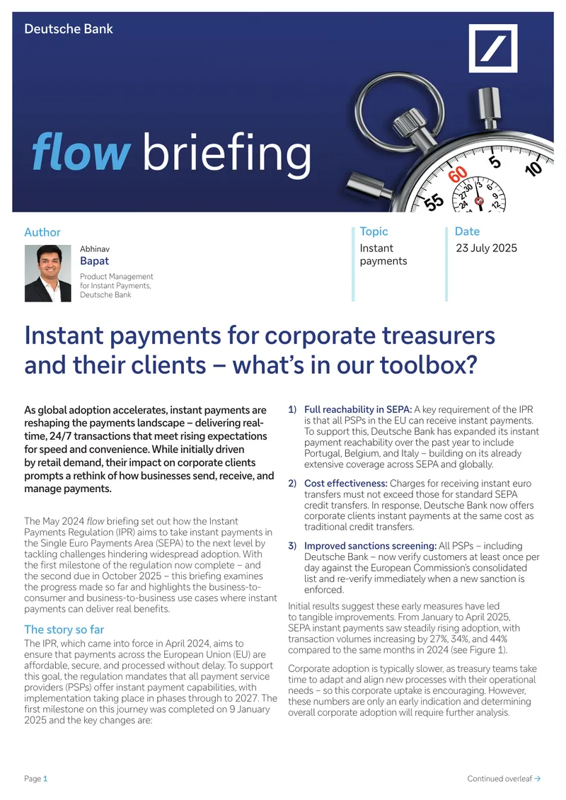 Instant Payments Regulation Implementation Overview