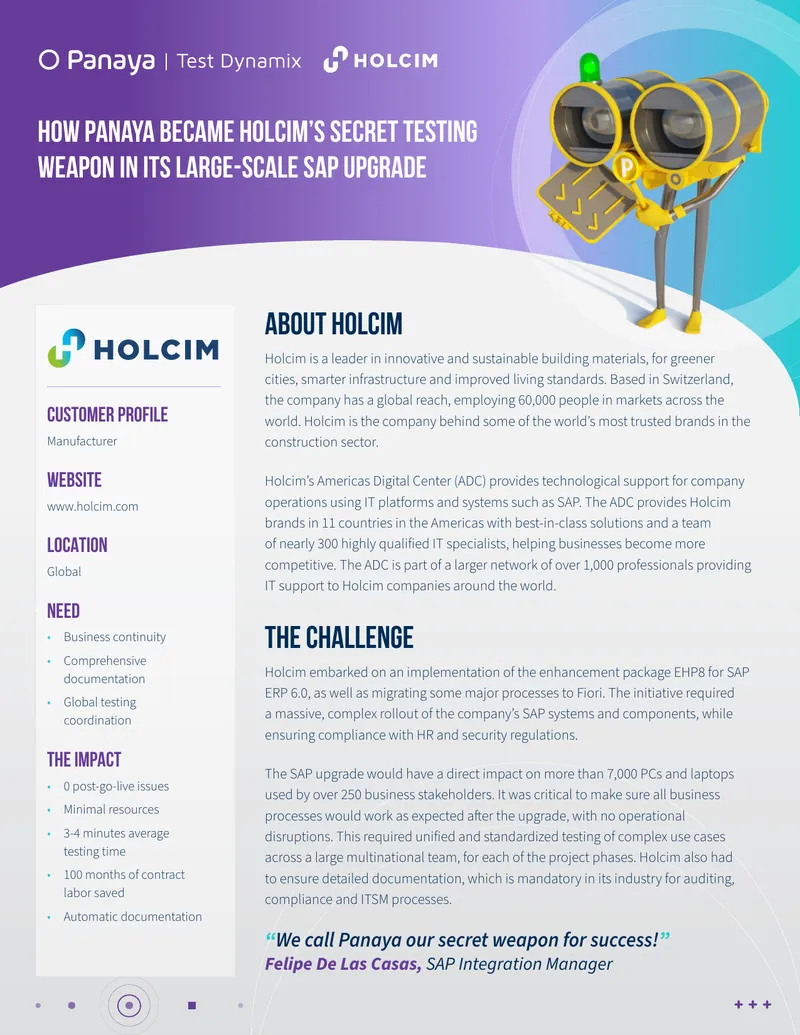 Holcim's SAP Upgrade Testing Strategy