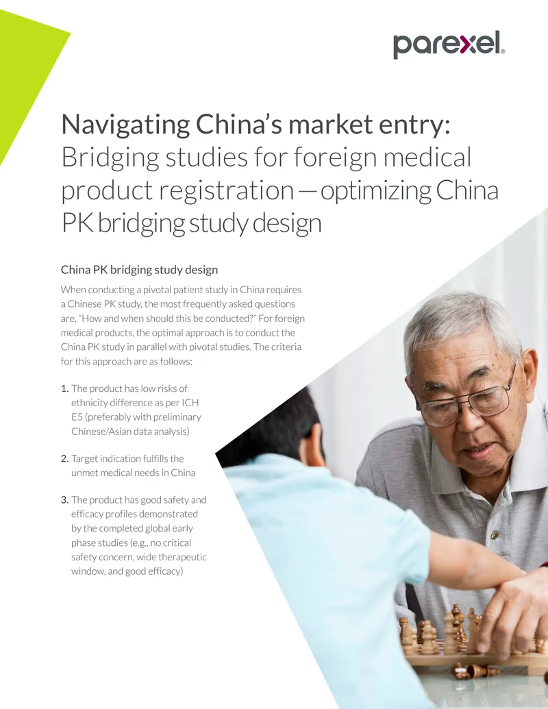 China PK Bridging Study Design for Foreign Medical Products