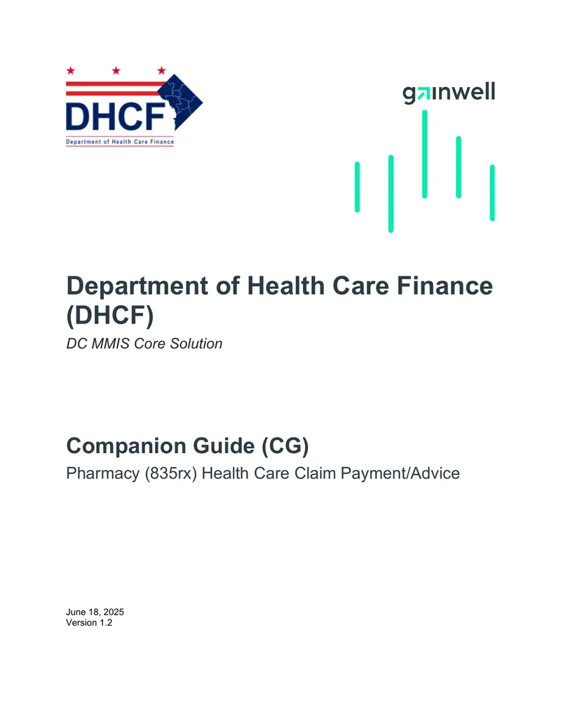 DC MMIS Core Solution Companion Guide for Pharmacy Claims