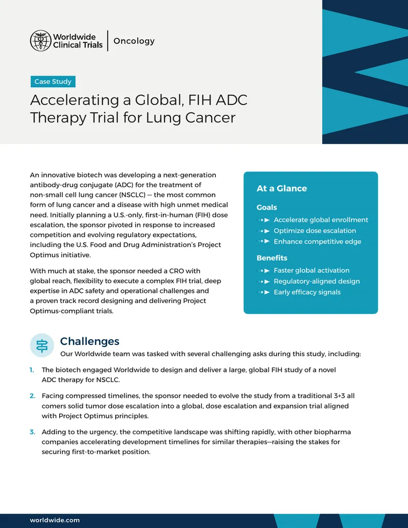 Accelerating a Global, FIH ADC Therapy Trial for Lung Cancer