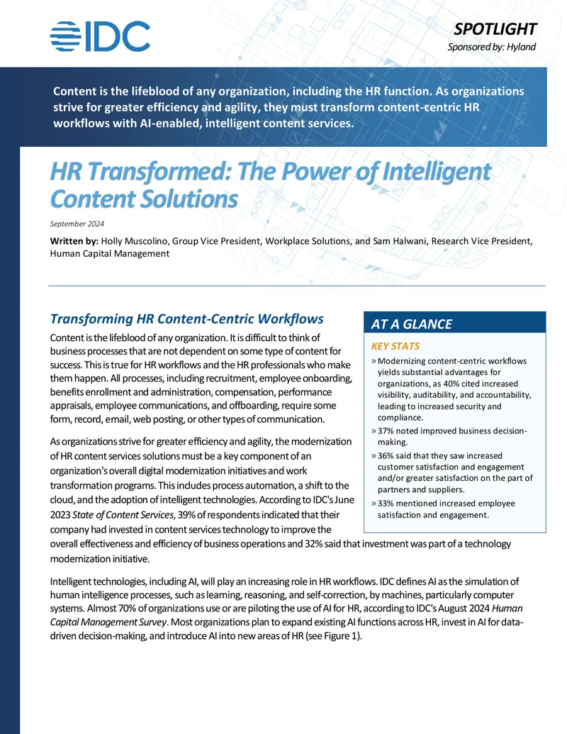 Transforming HR Content-Centric Workflows with AI