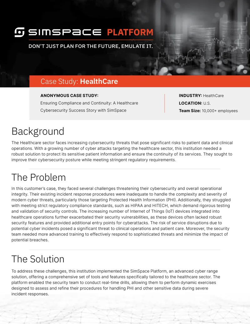 Healthcare Cybersecurity Compliance Case Study