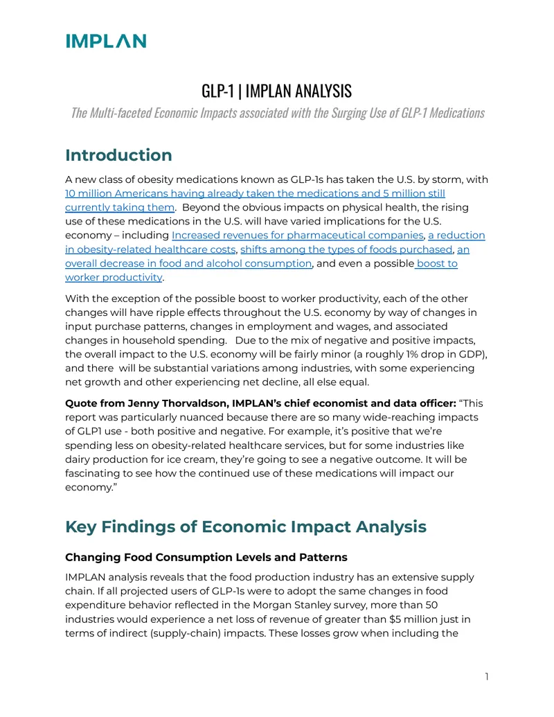 Economic Impacts of GLP-1 Medication Use