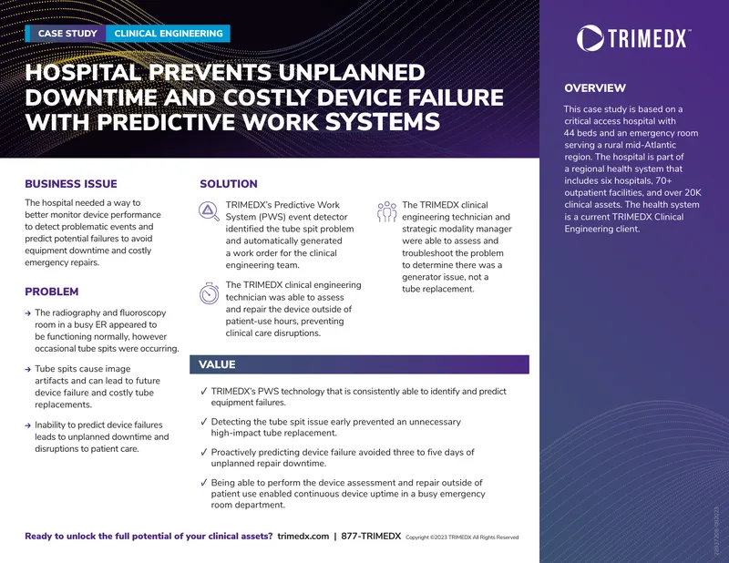 Predictive Work Systems in Hospital Equipment Management