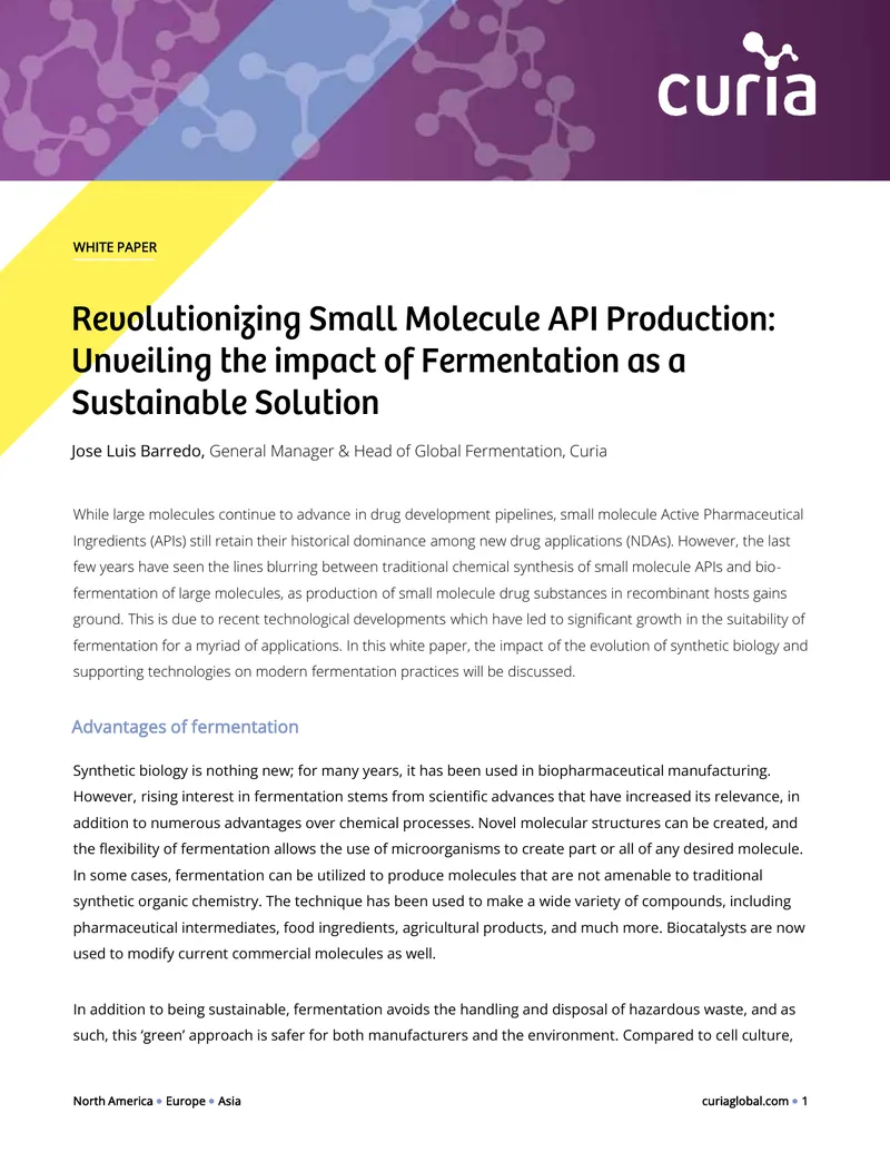 Advancements in Small Molecule API Fermentation