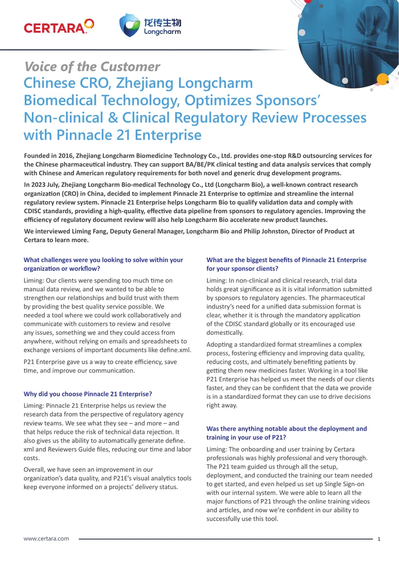 Optimizing Regulatory Review Processes with Pinnacle 21 Enterprise
