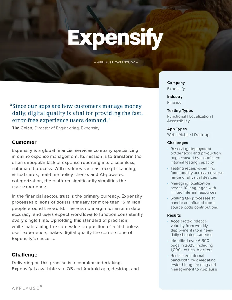 Expensify Case Study on QA Process Optimization