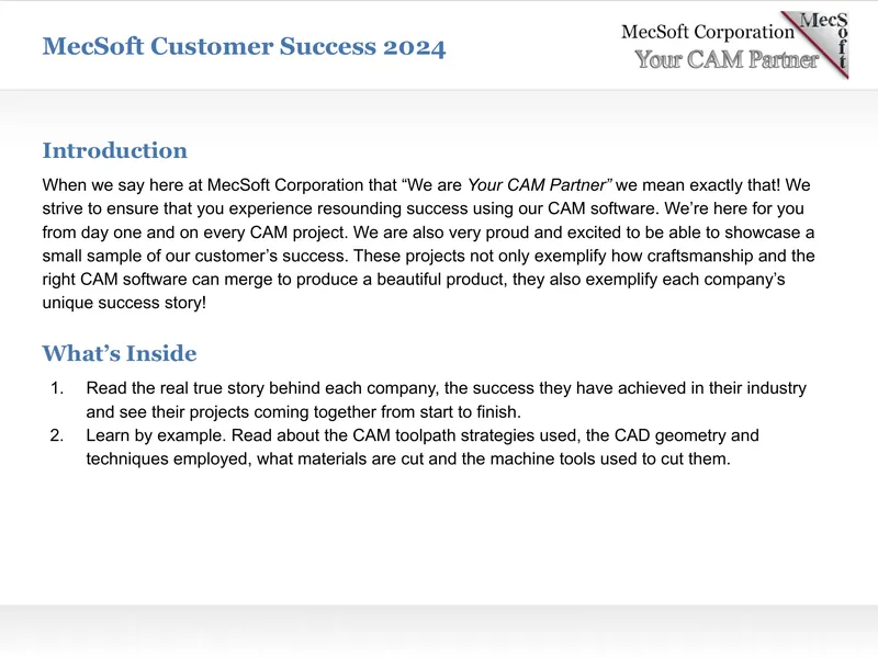 MecSoft Customer Success 2024
