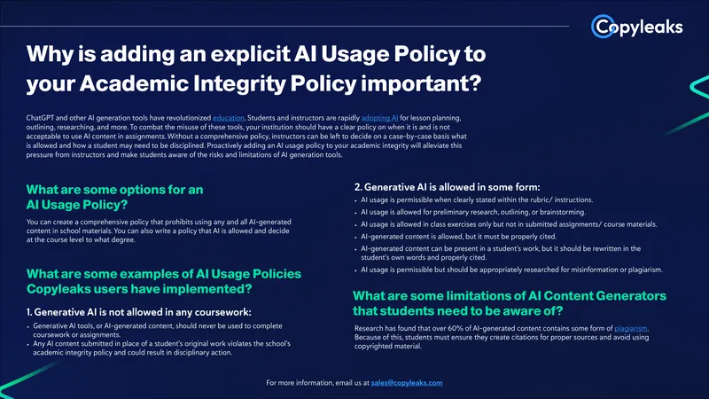 AI Usage Policy for Academic Integrity preview page 1