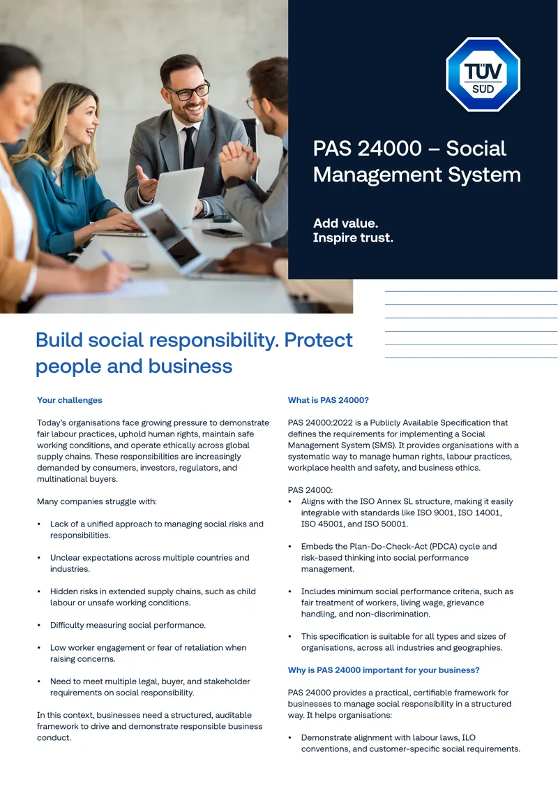 PAS 24000 Social Management System Framework