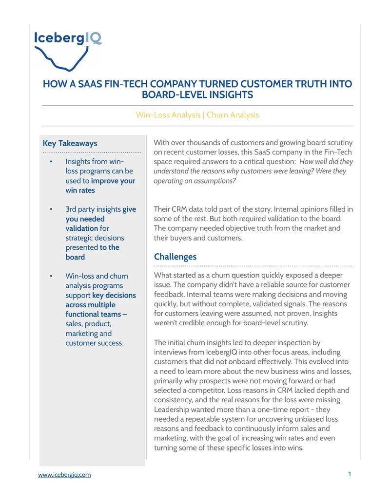 Win-Loss and Churn Analysis for SaaS Companies