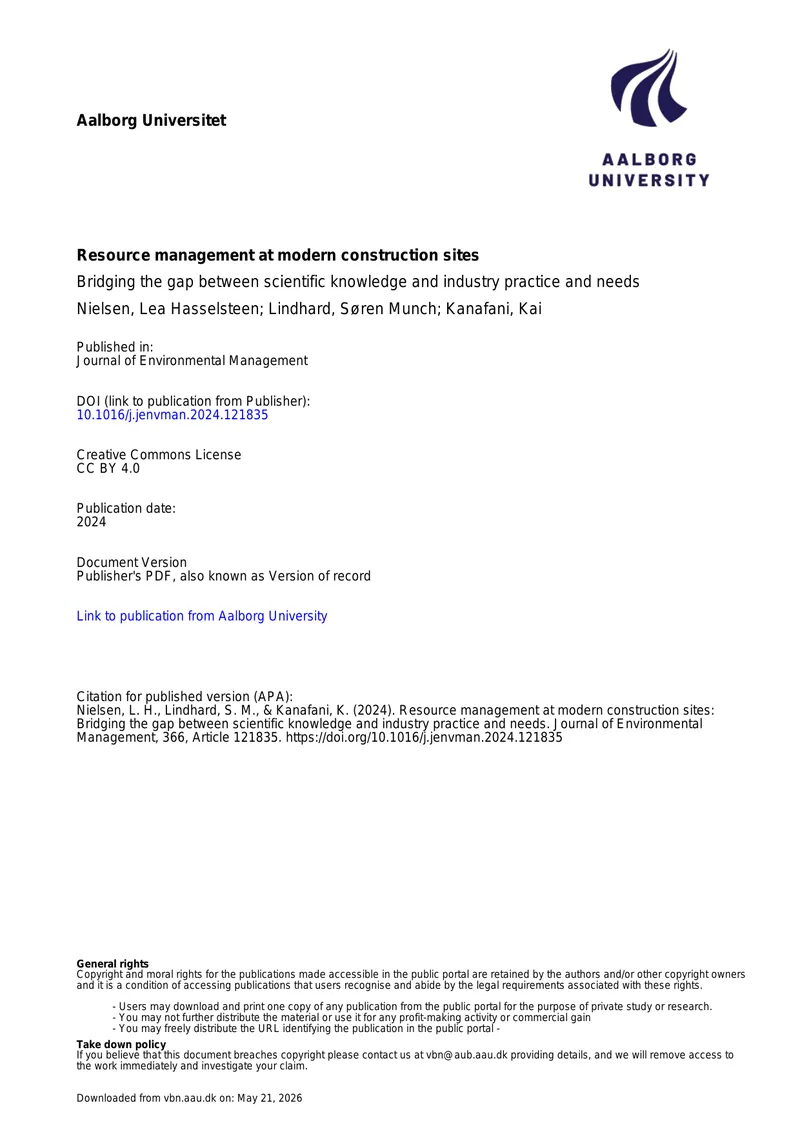 Resource Management at Modern Construction Sites