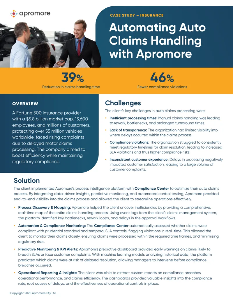 Automating Auto Claims Handling with Apromore