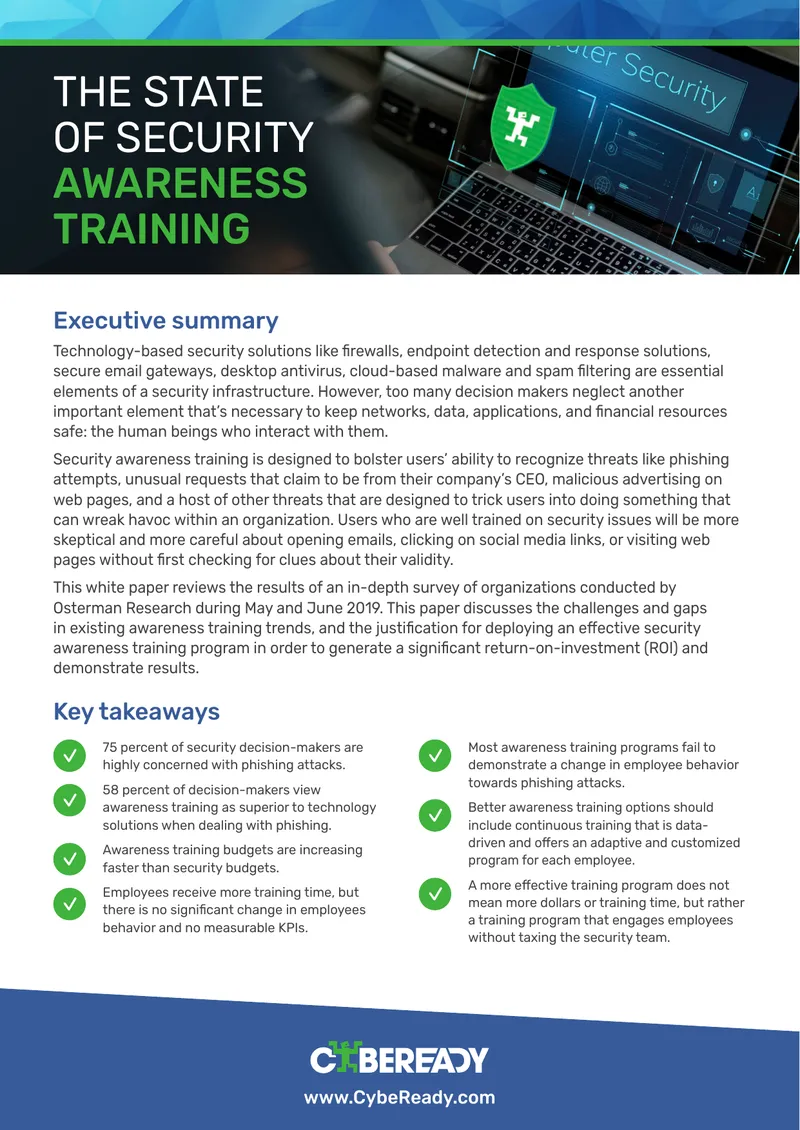 State of Security Awareness Training White Paper