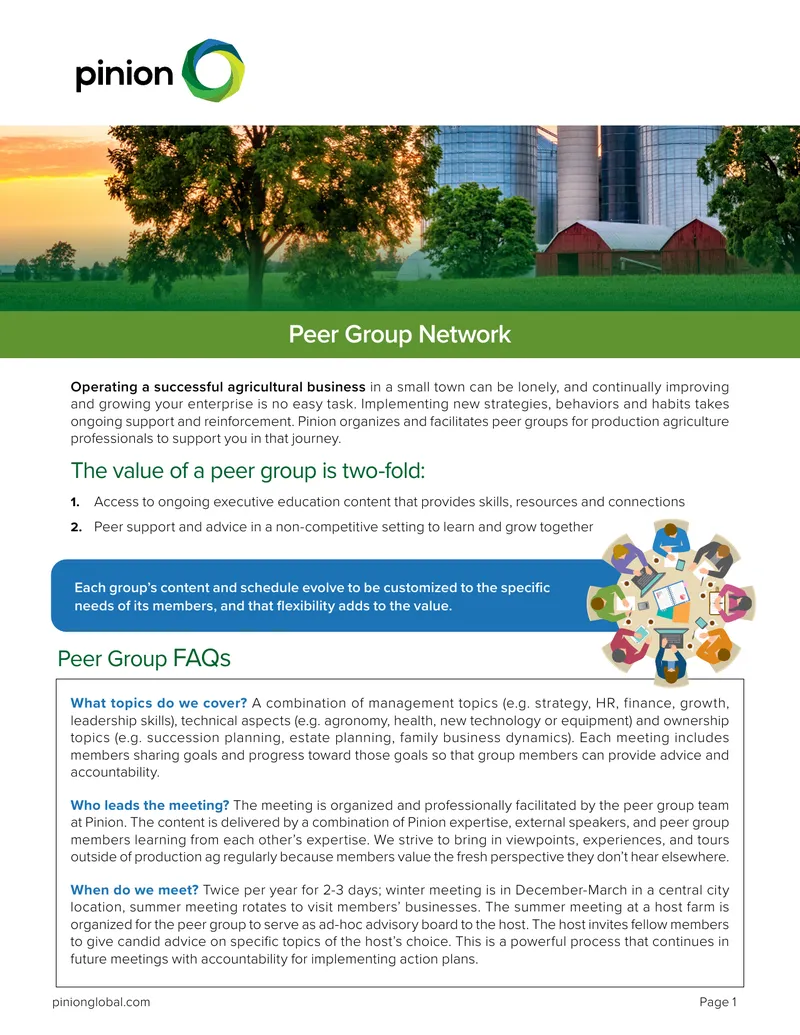 Peer Group Network Overview for Agricultural Professionals preview page 1