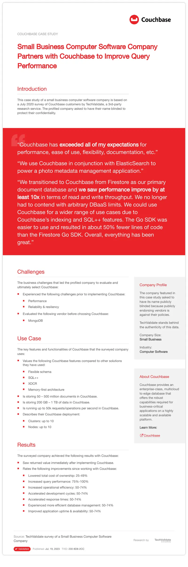 Couchbase Case Study on Query Performance Improvement