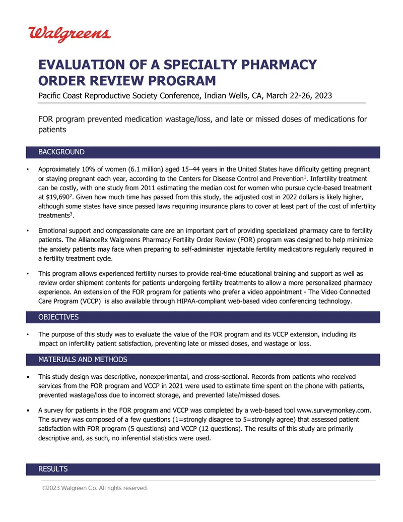 Evaluation of a Specialty Pharmacy Order Review Program